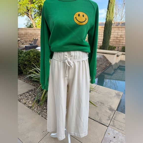🌺Free People Cream Terry Goucho Pants - Picture 2 of 8